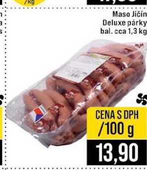 Maso Jičin Deluxe párky bal. cca 1,3 kg 100g