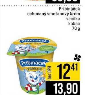 Pribináček ochucený smetanový krém vanilka Pribináček kakao 70 g 