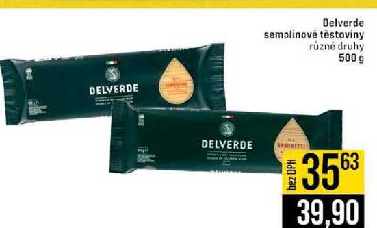 Delverde semolinové těstoviny různé druhy 500 g