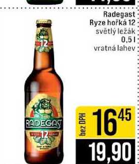Radegast Ryze hořká 12 světlý ležák 0,5l