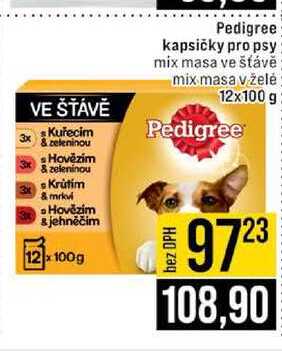 Pedigree kapsičky pro psy mix masa ve šťávě mix masa v želė 12x100 g 