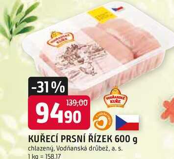 KUŘECÍ PRSNÍ ŘÍZEK 600 g chlazený