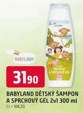 BABYLAND DĚTSKÝ ŠAMPON A SPRCHOVÝ GEL 2v1 300 ml