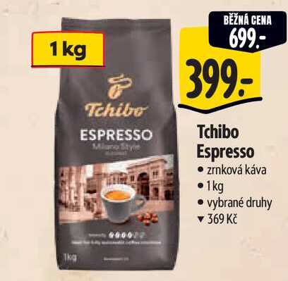   Tchibo Espresso  zrnková káva 1kg   v akci