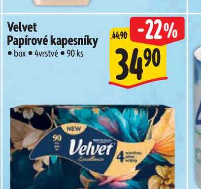 Velvet Papírové kapesníky  90 ks
