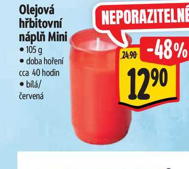 Olejová hřbitovní náplň Mini 105 g 