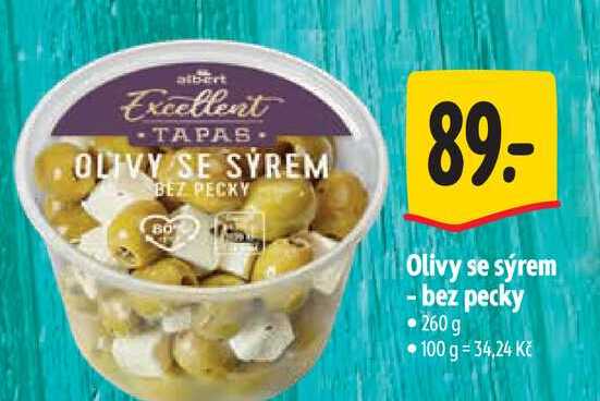  Olivy se sýrem - bez pecky 260 g 