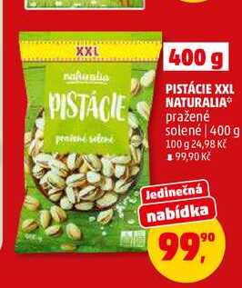 PISTÁCIE XXL NATURALIA pražené solené, 400 g 