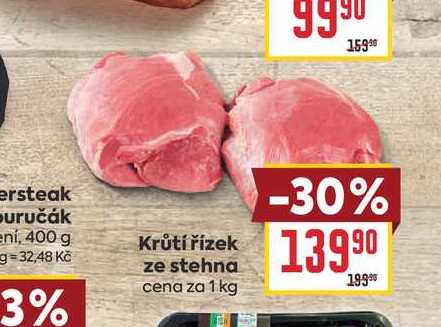 Krůtí řízek ze stehna cena za 1 kg 
