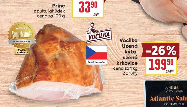 Vocílka Uzená kýta, uzená krkovice cena za 1 kg 