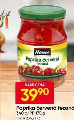 Hamé Paprika červená řezaná 340 g/PP 170 g 