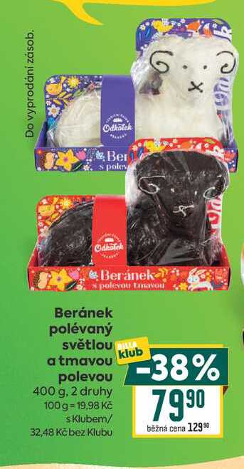 Beránek polévaný světlou a tmavou polevou 400 g