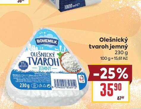 Olešnický tvaroh jemný 230 g