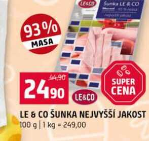LE & CO ŠUNKA NEJVYŠŠÍ JAKOST 100 g