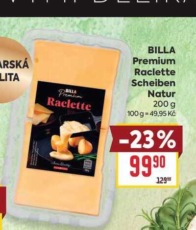 BILLA Premium Raclette Scheiben Natur 200 g