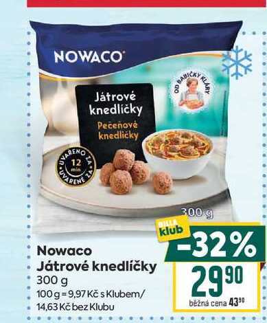 Nowaco Játrové knedlíčky 300 g