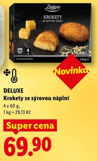 DELUXE Krokety se sýrovou náplní, 4x 60 g