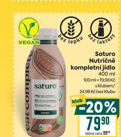 Saturo Nutričně kompletní jídlo 400 ml 