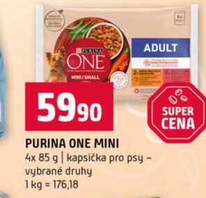 PURINA ONE MINI ADULT 4x 85 g kapsička pro psy vybrané druhy 