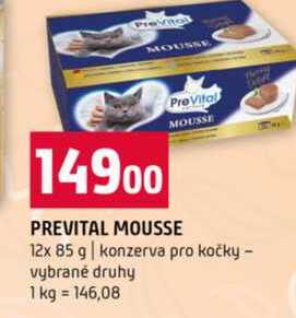 PREVITAL MOUSSE 12x 85 g konzerva pro kočky vybrané druhy 