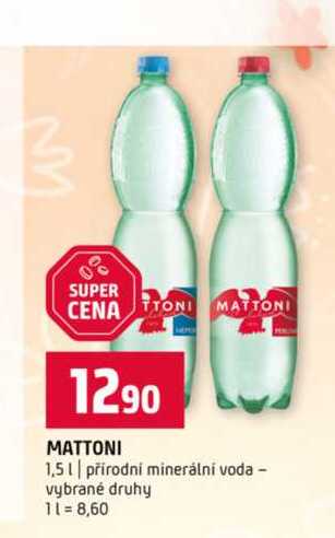 MATTONI 1,5l přírodní minerální voda vybrané druhy