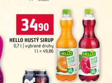 HELLO HUSTÝ SIRUP 0,7l vybrané druhy 