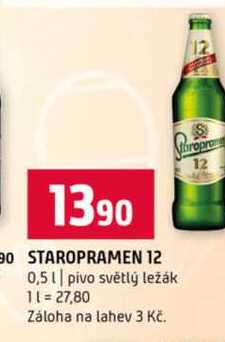 STAROPRAMEN 12 0,5l pivo světlý ležák 