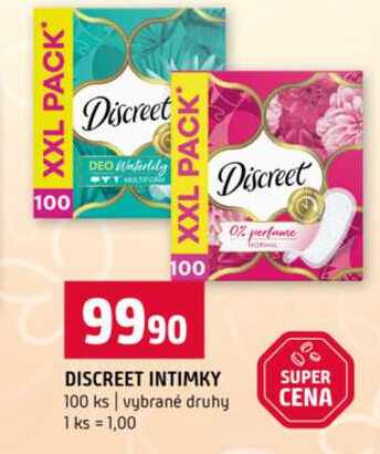 DISCREET INTIMKY 100 ks vybrané druhy  
