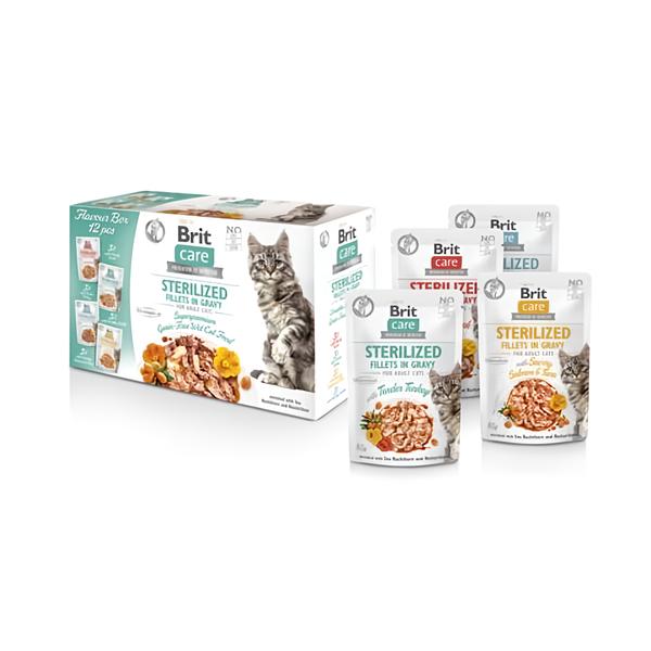 Brit Care Cat Sterilized Flavour box Fillets in Gravy 12x85 g