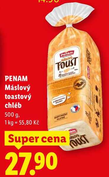 PENAM Máslový toastový chléb, 500 g