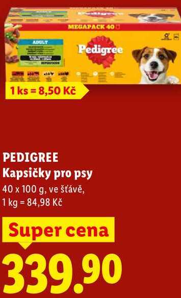 PEDIGREE Kapsičky pro psy, 40x 100 g