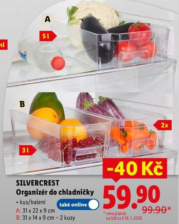 SILVERCREST Organizér do chladničky 