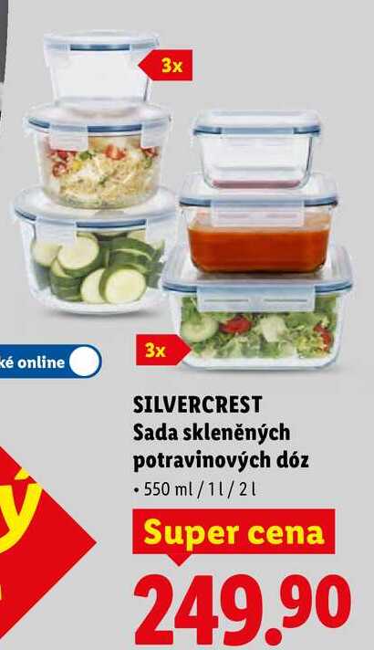 SILVERCREST Sada skleněných potravinových dóz 