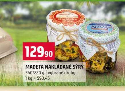 MADETA NAKLÁDANÉ SÝRY 340/220 g vybrané druhy 