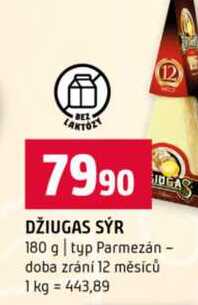 DŽIUGAS SÝR 180 g typ Parmezán doba zrání 12 měsíců
