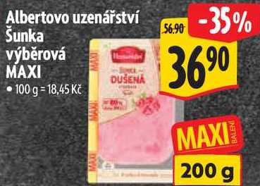 Albertovo uzenářství Šunka výběrová MAXI, 200 g
