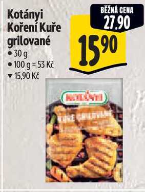 Kotányi Koření Kuře grilované, 30 g