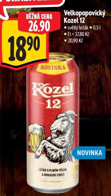 Velkopopovický Kozel 12, 0,5 l