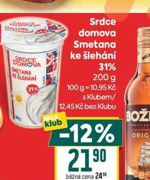 Srdce domova Smetana ke šlehání 31% 200 g