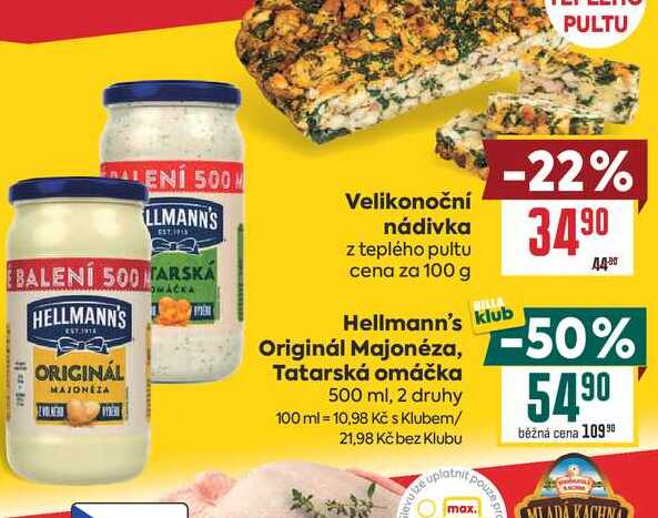 Hellmann's Originál Majonéza, Tatarská omáčka 500 ml