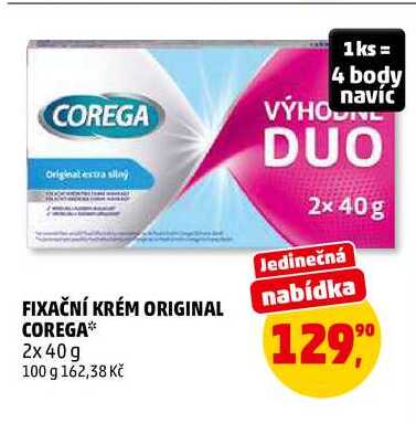 FIXAČNÍ KRÉM ORIGINAL COREGA, 2x 40 g