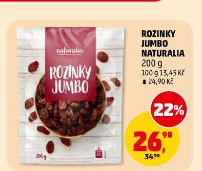 ROZINKY JUMBO NATURALIA, 200 g