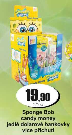 Sponge Bob candy money jedlé dolarové bankovky 10g