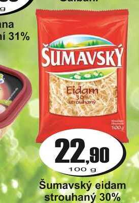 Šumavský eidam strouhaný 30%  100g