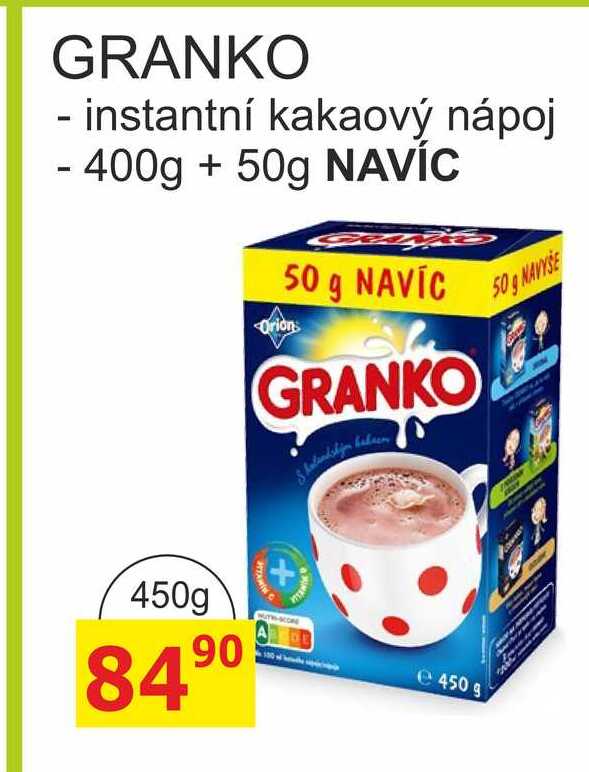 GRANKO instantní kakaový nápoj - 400g + 50g