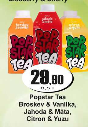 Popstar Tea Broskev & Vanilka, Jahoda & Máta, Citron & Yuzu 0,5l