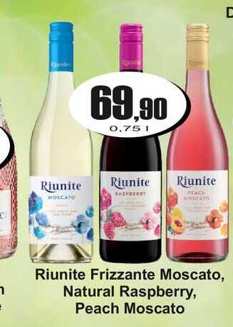Riunite Frizzante Moscato, Natural Raspberry, Peach Moscato 0,75 l