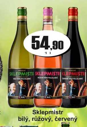 Sklepmistr bílý, růžový, červený 1l