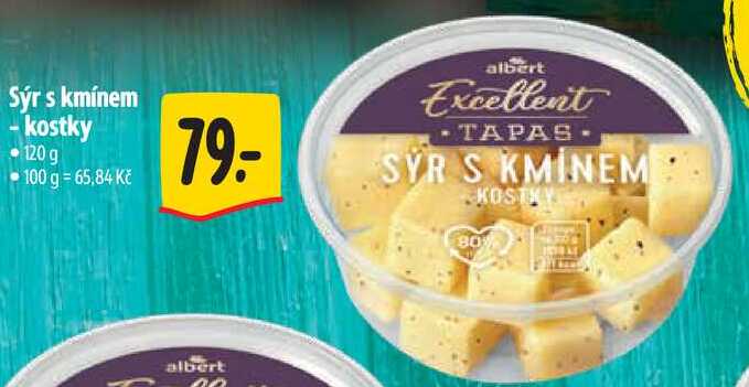 Sýr s kmínem - kostky, 120 g 