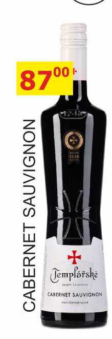 Templářské sklepy 0,75l CABERNET SAUVIGNON 